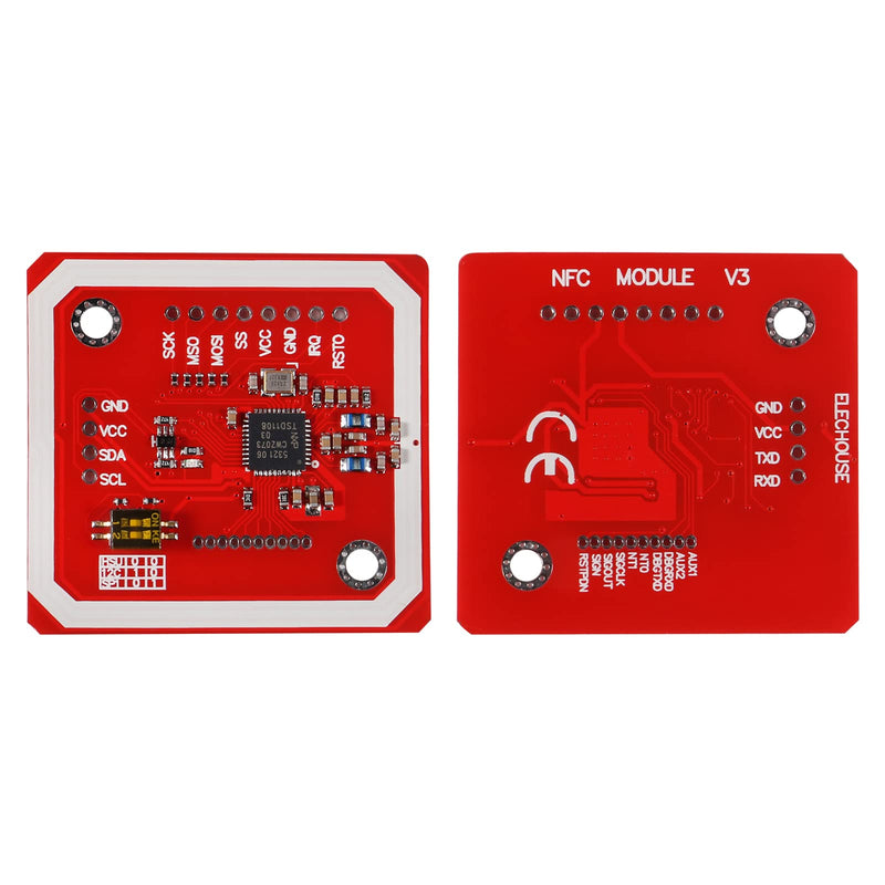 DIANN PN532 NFC NXP RFID Module V3 Kit Near Field Communication Reader Module Kit I2C SPI HSU with S50 White Card Key Card for DIY Smart Phone Android Phone (4-Pack) 4-Pack