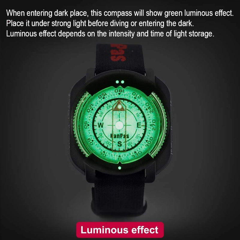 Diving Sighting Wrist Compass for Outdoor Orienteering Mountaineering Hiking