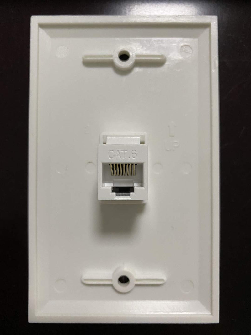 IBL-1 Port Cat6 Keystone Ethernet Female to Female Wall Plate White 1 port