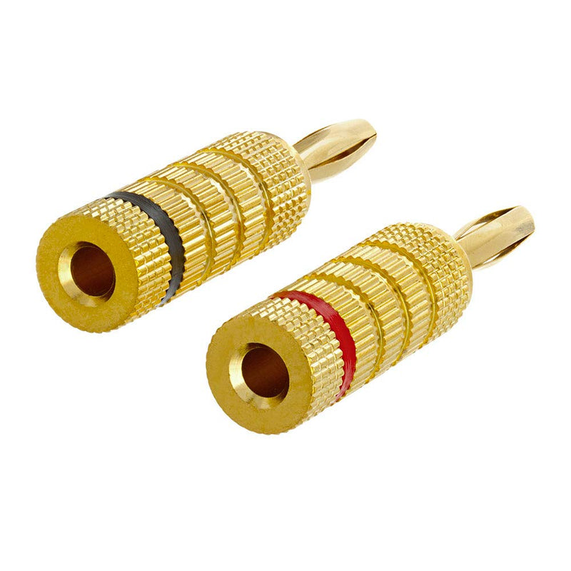 Cmple - Open Screw Type, Speaker Banana Plugs, 1 Pair, Male to Female Audio Connector for Amplifiers - Gold Single Closed Screw Type