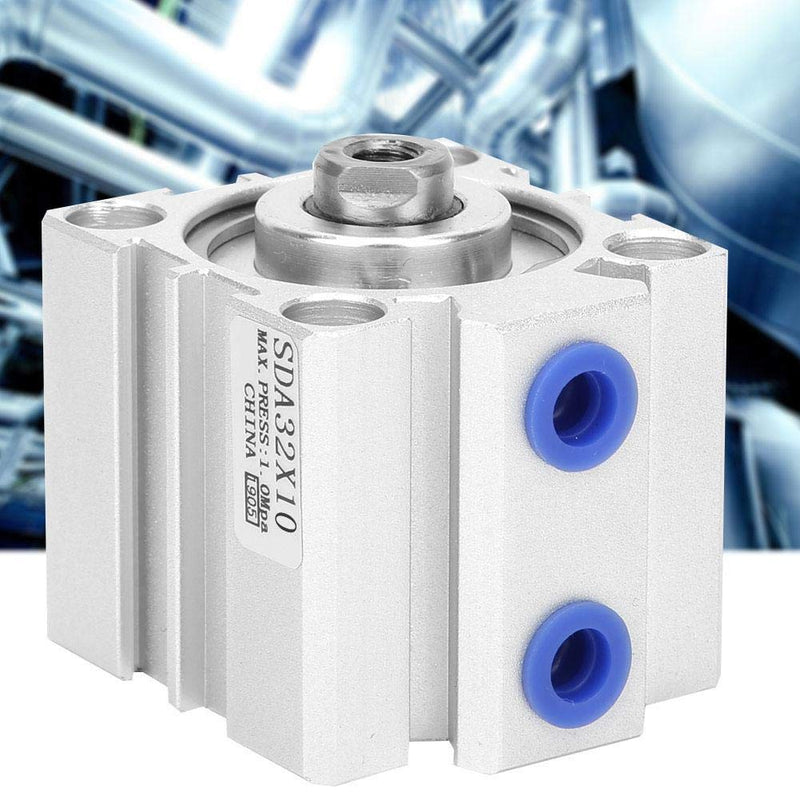 SDA32 Pneumatic Air Cylinders Sealing Thin Air Cylinder Double Action Air Cylinder Aluminum Alloy Air Cylinder for Equipment(SDA32X10)