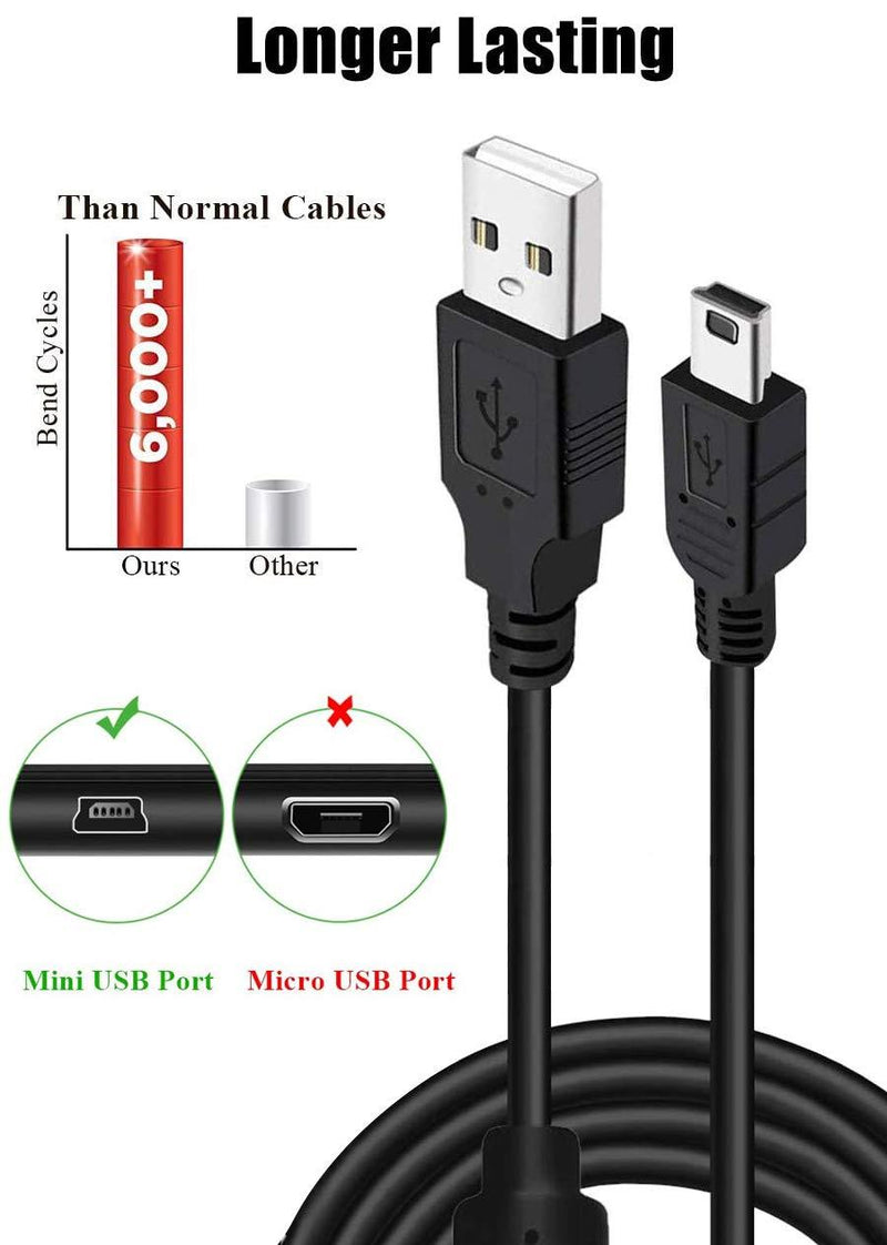 2 Pack 10ft PS3 Controller Charger Cable - Magnetic Ring Mini USB Data Charging Cord for PS Move Playstation 3 Wireless Controller, TI84 Plus CE, Digital Camera