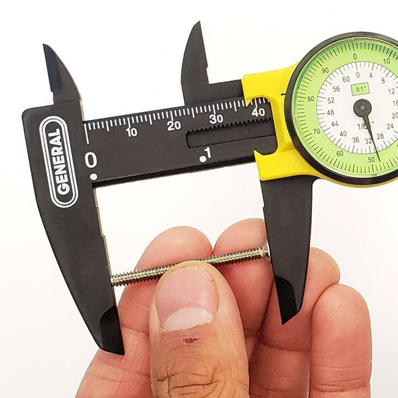 General Tools 142 Plastic Dial Caliper, 0-6" Range.01" & 1/64" Standard