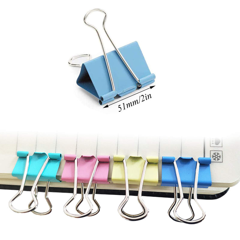 18 Pcs Colorful Extra Large Binder Clips 2 inch for Office