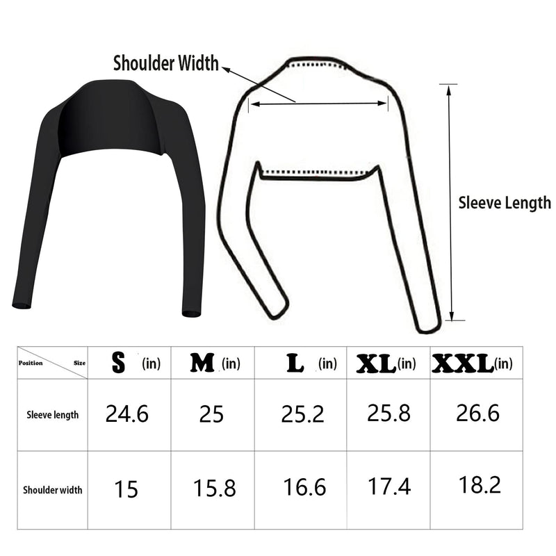 Hairwilly Advanced Cooling Shawl Arm Sleeve Sun Protection Comfortable & Breathable for Women Golf & Outdoor Sports Black X-Large