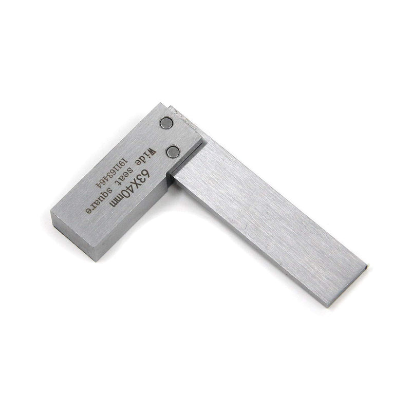 T Tulead 63x40mm Machinist Square Steel Machinist Ruler Precision Square Right Angle Measurement Woodworking Machinist Tool