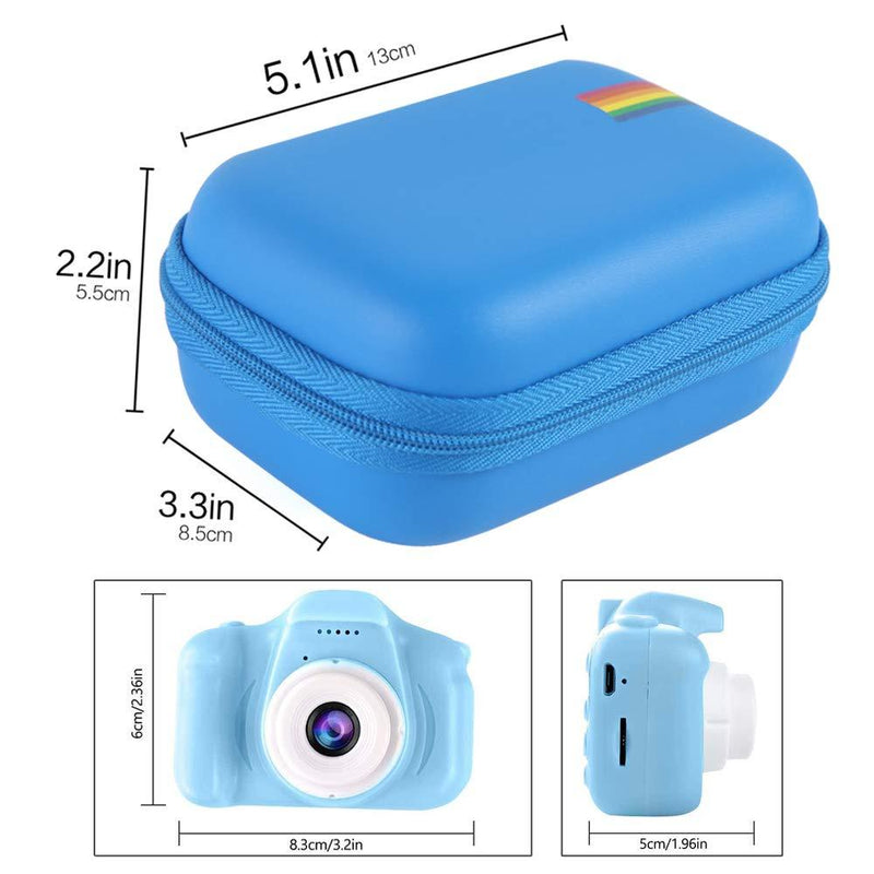 Leayjeen Camera Case Compatible with Seckton,GKTZ,VATENIC,OZMI,PROGRACE,NINE CUBE,Rindol,LC-dolida,Desuccus and More Digital Kid Camera toy Gift - 2-10 year-old girl and boy birthday gift(Case Only) blue