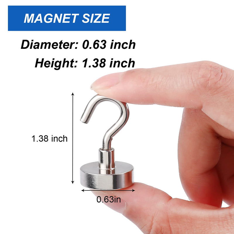 LOVIMAG Neodymium Strong Magnetic Hooks,22Lbs Rare Earth Magnets Heavy Duty with Hook for Refrigerator,Ceiling Magnets for Hanging,Cruise,Curtain and Kitchen etc- 45 Pack