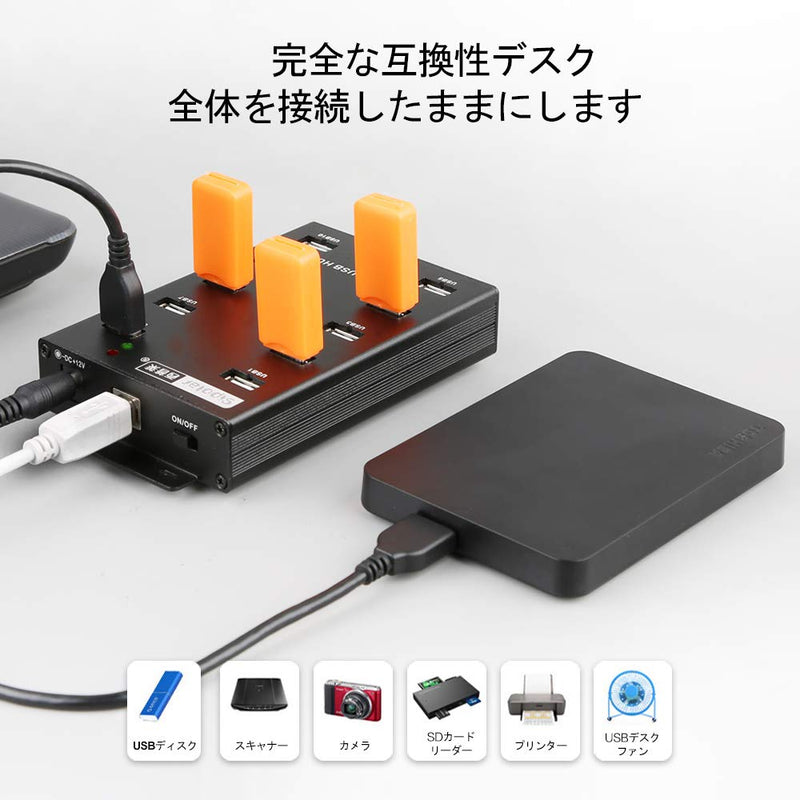 Sipolar-USB Hub- 10 Ports USB Data Hub-Industrial USB Powered Hub - USB 2.0 Hub for Mining, Bitcoin Miner
