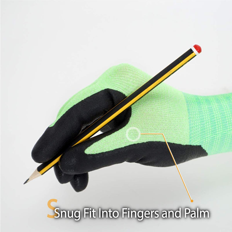 DEX FIT Touchscreen Capable Medium-Duty Nitrile Work Gloves FN330 with Spandex for Strong Grip and Protection; 3D-Comfort Fit Around Hands; All-Purpose Utility Gloves; Lightweight; Machine Washable, Green 9 (L) 3 Pairs Large (3 pairs) Fn330 Green