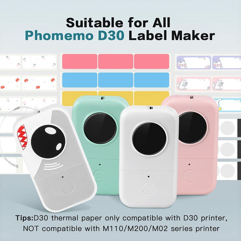 Phomemo D30 Adhesive Nebula/Galaxy Series Pattern Paper 3/8" X 1 1/2" (12mm X 40mm) 160 Labels/Roll, 3 Roll Blue