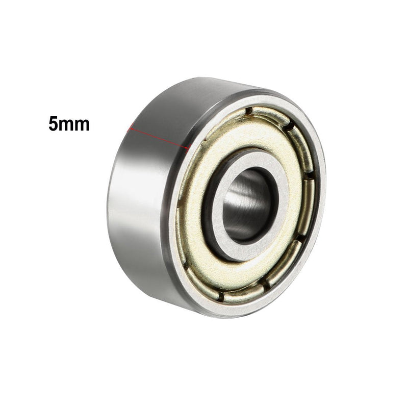 uxcell 624Z Deep Groove Ball Bearing Single Shield 60024, 4mm x 13mm x 5mm Chrome Steel Bearings (Pack of 10) 4mmx13mmx5mm