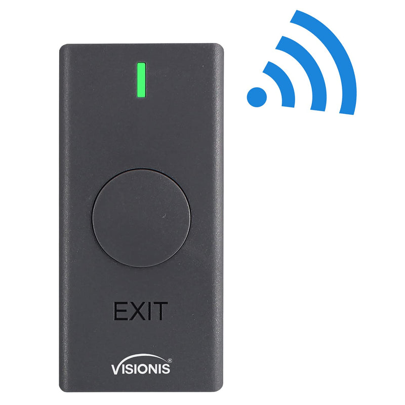 Visionis VIS-3200 Outdoor IP65 Black Access Control Kit with Wireless RFID Keypad, Exit Button, Receiver, 433 MHz 165 Ft Range with 500 Users Standalone Battery Operated