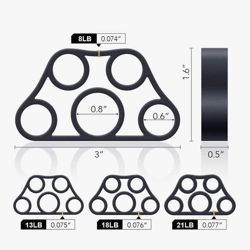 4 Pack Hand Exerciser Grip Strengthener, Finger Stretcher Hand Grip Resistance Bands Hand Strengthener Hand Strengthening Forearm Exerciser for Arthritis Black