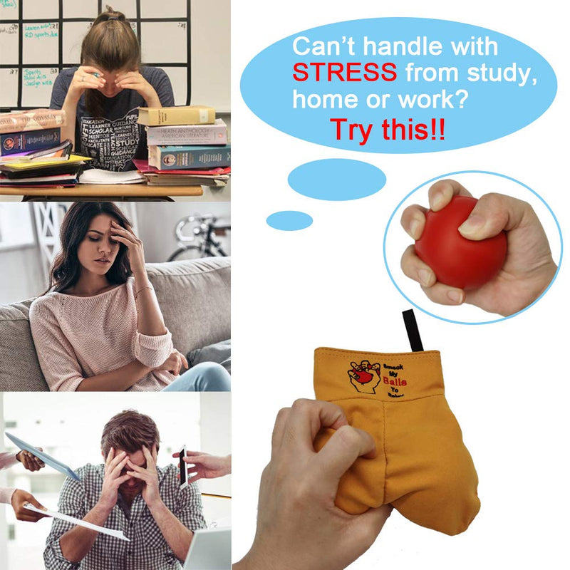 Stress Relief Balls Funny Gag Gift Squeeze Ball Prank White Elephant Gift Fun Christmas, Office Gift for Women Men