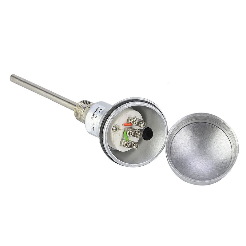 High Efficiency RTD PT100 Temperature Sensor Probe 1/2" NPT Thread Thermocouple Terminal Head for Temperature Controllers Industrial(Protection Tube 100mm)