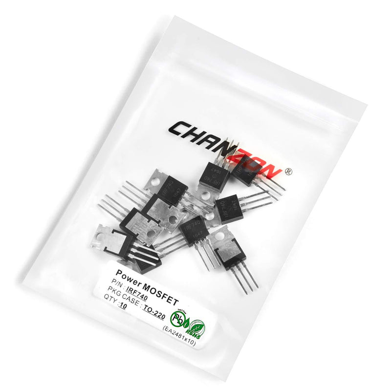 Chanzon 10pcs IRF740 TO-220 Power Sic MOSFET Transistor IRF740PBF 10A Mosfets Transistor
