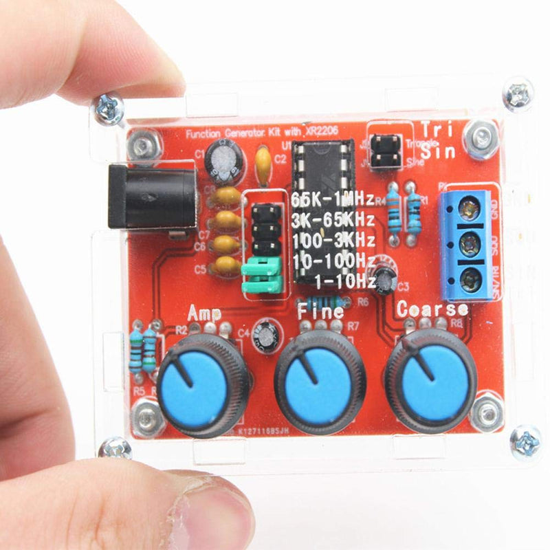 XR2206 HighAccuracyFunction Generator Signal Generator Module DIY Kit, Adjustable Frequency Signal Waveform Generator Sine Wave, Triangular Wave and Squarewave,1HZ-1MHZ (KIT)