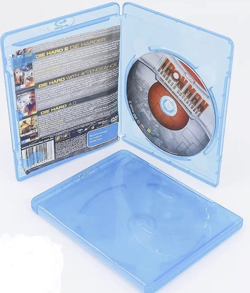 10 Blue Blu-Ray Cases - 1 Disc Capacity DVD Boxes - 12mm Thick