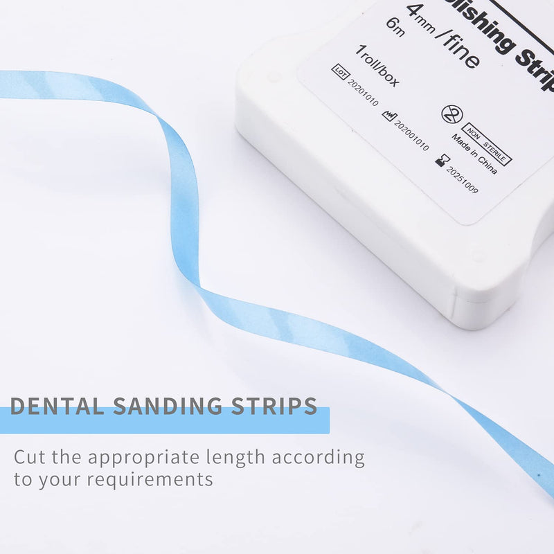 faruijie Dental Polishing Strip - Dental File for Teeth Sanding Grinding Deep Teeth Cleaning Tool Teeth Abrasive Finishing Strip Dental Care 4mm x 6M 1Roll Roll-Blue