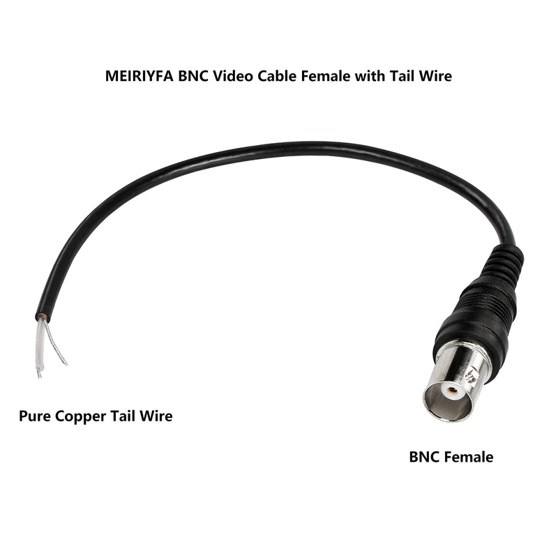 MEIRIYFA BNC Video Cable Female with Tail Wire, BNC Connector Plug Tail Line, Monitor Cable, Quick Connect BNC Connector Camera Terminal Adpater, for Monitor Camera (5pcs BNC Female)