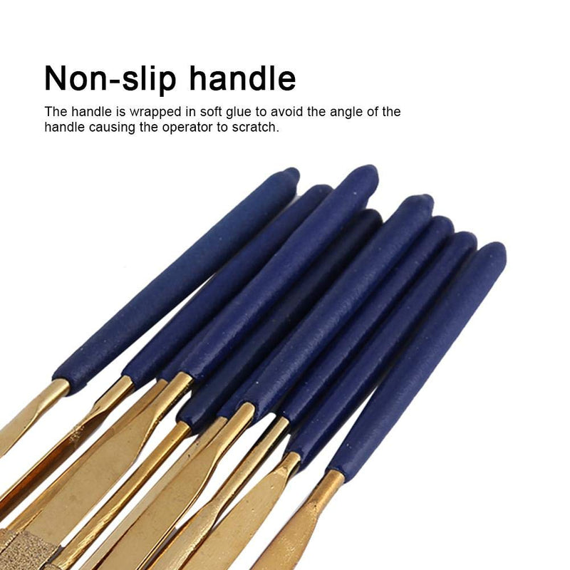 Diamond File,Titanium Coated Diamond Needle File Set 10pcs Titanium Alloy Diamond Files Repair Tool Metal Glass Ceramic Jewelry Carving