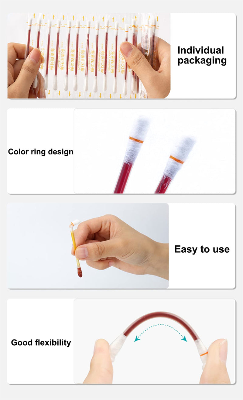 50 PCS Disposable Iodine Swab Portable Cotton Swab Outdoor Supplies Care Nasal