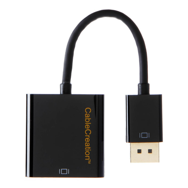 DisplayPort to DVI Adapter, CableCreation DP to DVI Adapter, DP Male to DVI Female Cable with Built in IC Chipset, Compatible with Dell, Lenovo, HP, etc,. Black Color Passive