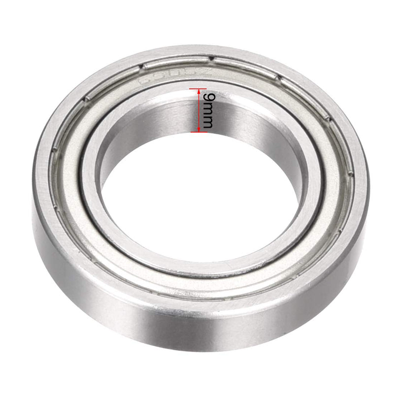 uxcell Deep Groove Ball Bearing 6905Z Double Shield, 25mm x 42mm x 9mm Chromium Steel Bearings 25mmx42mmx9mm