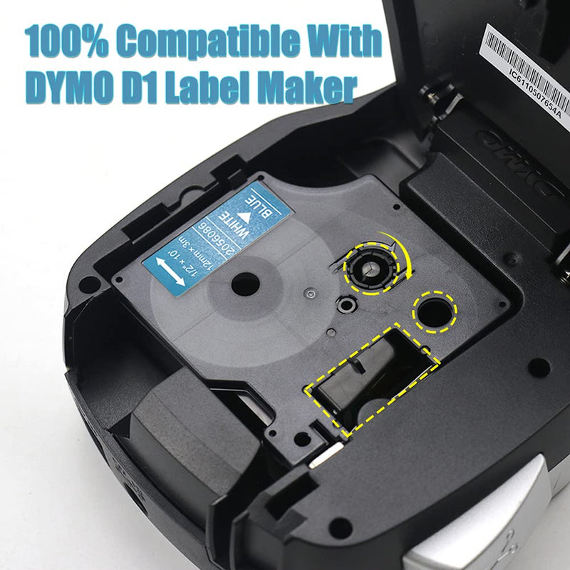 Compatible with DYMO D1 COLORPOP Label Maker Tape,for Dymo D1 Label Tape 12mm 0.47" Pink/Purple/Blue/Gold/Green Glitter,for DYMO ColorPop Label Maker Refills LabelManager 160 280 360D 420P PnP, 5-Pack