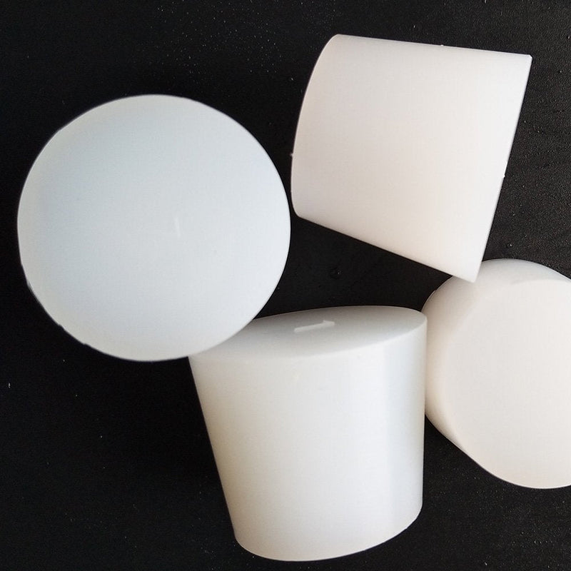 LGEGE White Tapered Shaped Solid Silicon Rubber Stopper Lab Stopper 7# Size 3 Pcs