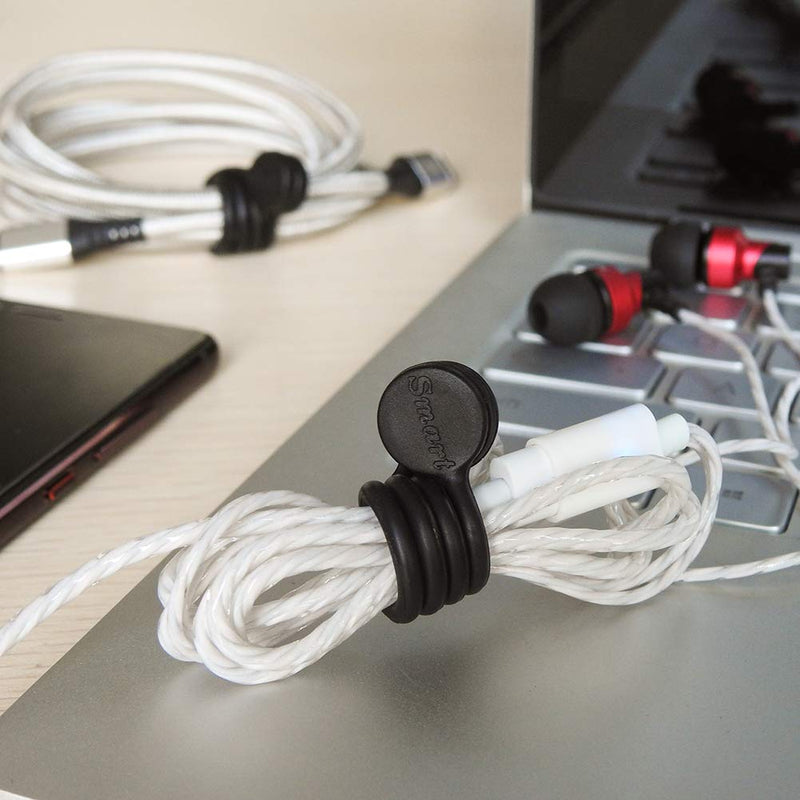 SMART&COOL Reusable Silicone Magnetic Cable Ties/Magnetic Twist Ties for Bundling and Organizing, Can Be Used in Many Ways or Just for Fun, 7.16'', 20Pack, Black