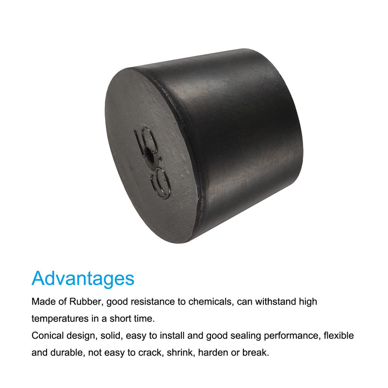 MECCANIXITY Rubber Tapered Plug 27mm to 34mm with Hole Black for Powder Coating, Painting, Anodizing, Plating, Sandblasting 3 Pieces 27mm - 34mm