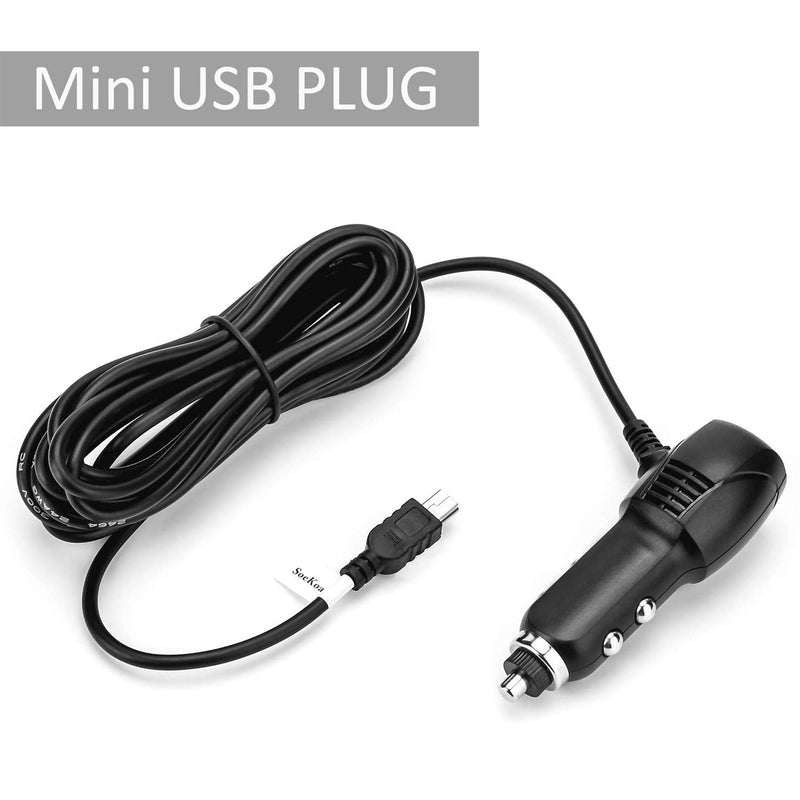 Dash Cam Charger Mini USB, Car Charger with USB Port Compatible with APEMAN, Rexing, Byakov, AKASO, Crosstour, Trekpow, Pruveeo, OldShark, Garmin and Most Other Dash Cam, Android Devices. (11.5FT) 1 Pack