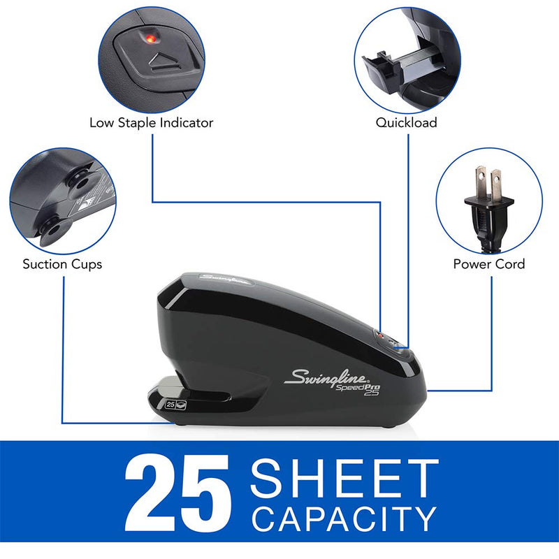 Swingline Electric Stapler, Speed Pro 25, 25 Sheet Capacity, Black (S7042150)