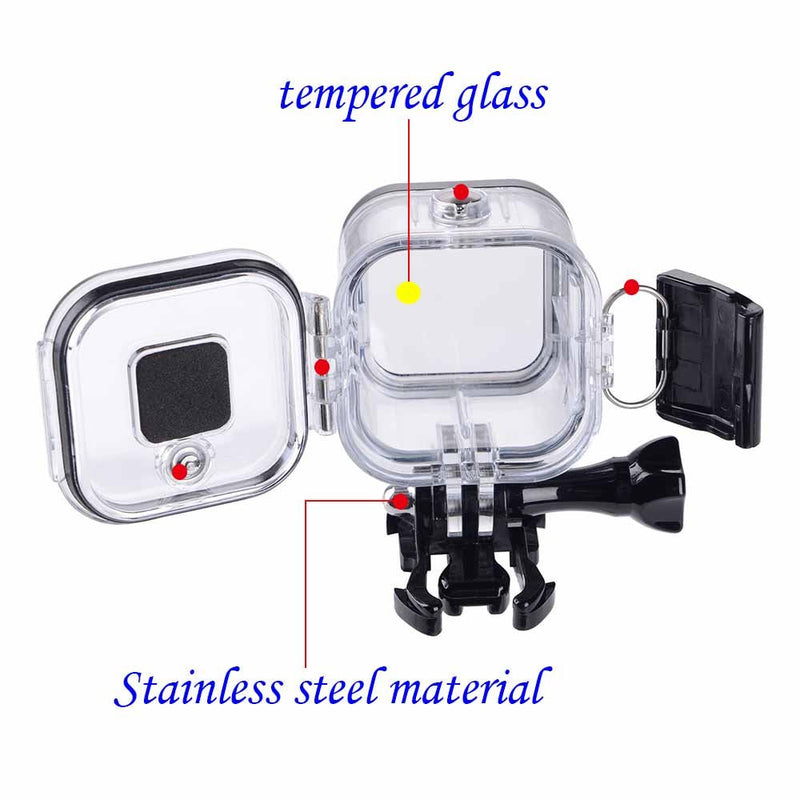 Suptig Replacement Waterproof Case Protective Housing for GoPro Session Hero 4session, 5session Outside Sport Camera for Underwater Use - Water Resistant up to 196ft (60m)