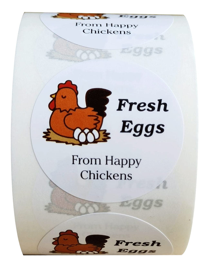 Farm Fresh Eggs Stickers 1.5 Inch Fresh Eggs from Happy Chickens Labels - Farm Chicken Eggs Stickers 500 Pcs Egg Carton Label Stickers for Egg Carton Labeling (Medium, 1.5INCH) Medium