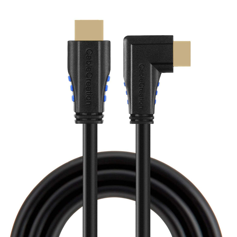 HDMI Cable, CableCreation 6 Feet Right Angle 270 Degree Vertical Right 4K HDMI 2.0 Cable, Support 4K Ultra HD, 3D Video, Ethernet, Audio Return Channel, Black 6ft