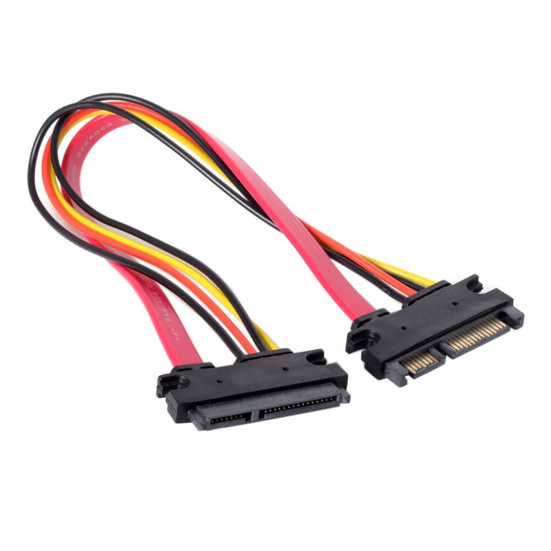 Cablecc SATA III 3.0 7+15 22 Pin SATA Male to Female Data Power Extension Cable 30cm Red Color