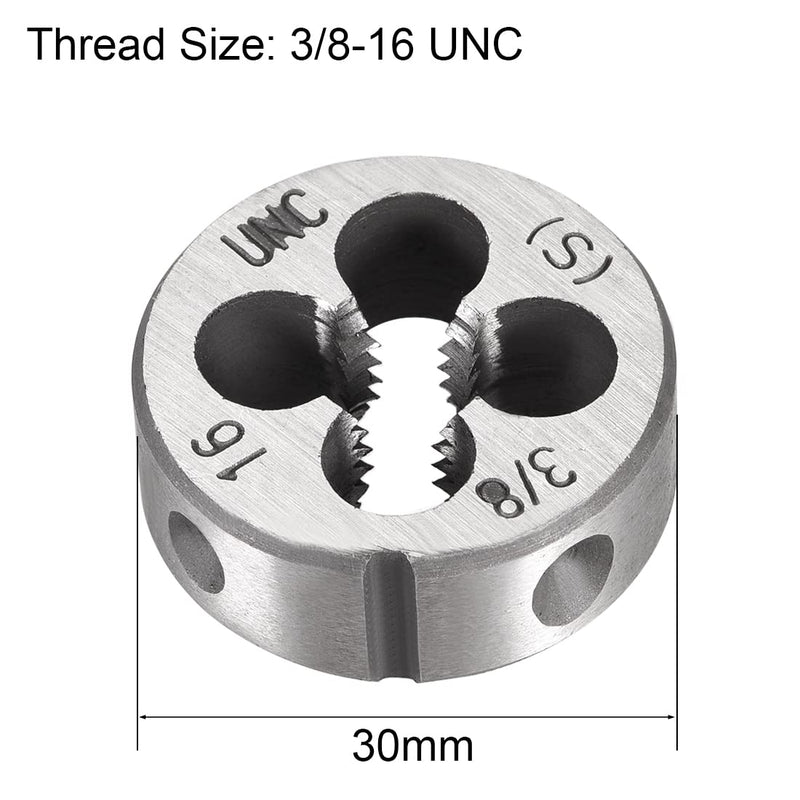 sourcing map Round Die Machine Right Thread Die Alloy Tool Steel 3/8"-16 UNC