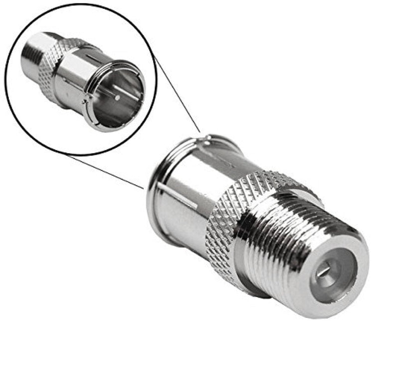 CESS F-Jack to F-Quick Push On Plug - F Type Male to F Type Female TV Adapter (2 Pack)