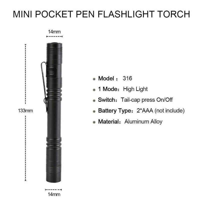 Pen Flashlight, 10PCS Led Penlight,500 Lumens with Clip Mini Medical Penlight 10pcs #014-A