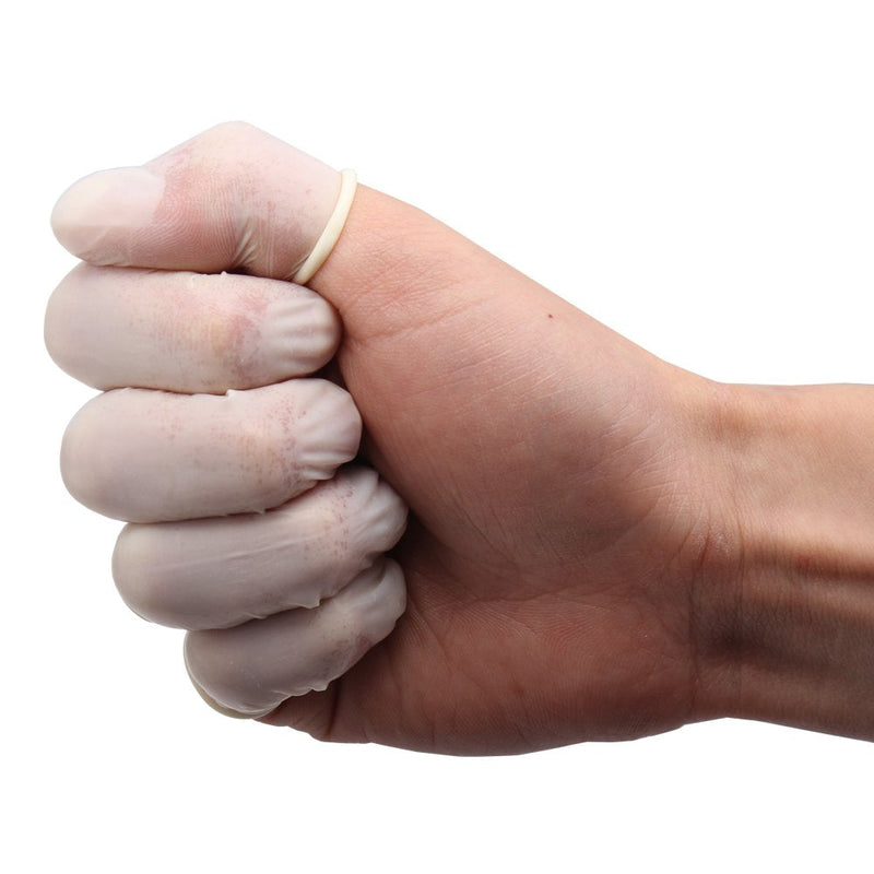COOSKIN Disposable Latex Finger Cots Reusable Rubber Fingertips Protective Gloves Powder Free Latex Finger Cot (200 PCS)