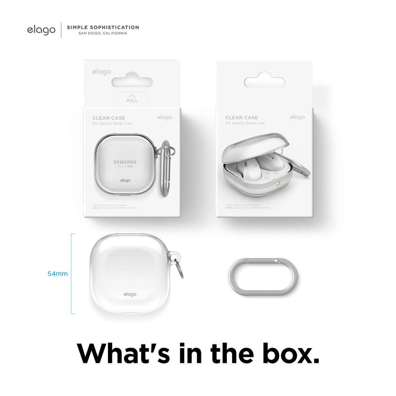 elago Clear Case Compatible with Samsung Galaxy Buds 2 Case (2021) / Galaxy Buds Pro Case (2021) / Galaxy Buds Live Case (2020) - TPU Cover [Crystal Clear]