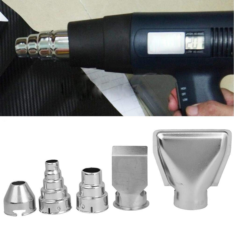 Pack of 5 hot air guns nozzles stainless steel heat fan tip accessories