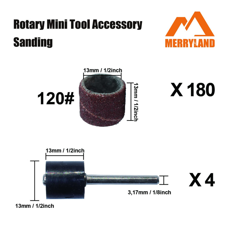 Merryland sanding sleeve for Dremel 184 pieces, sanding belt 120# 13
