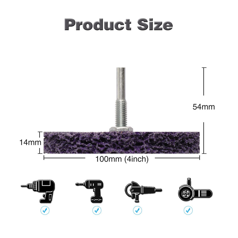 Shineboc coarse grinding disc, 4 inch (100 mm) CSD disc, nylon fabric disc for grinding, polishing, rust removal for metal, steel, stainless steel (purple).