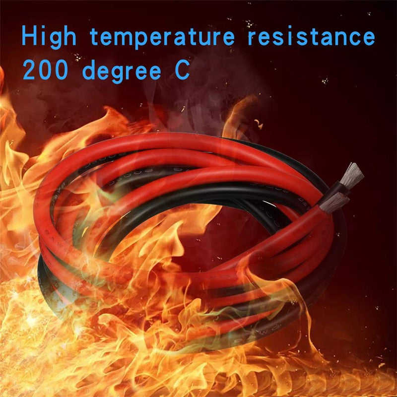 BNTECHGO 8 Gauge Silicone Wire 5 ft red and 5 ft Black Flexible 8 AWG Stranded Copper Wire 8 AWG 5ft red and 5ft black silicone wire red and black