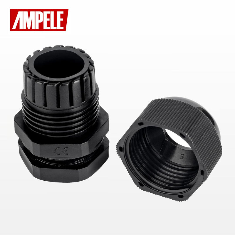 AMPELE 2 Pack 1'' NPT Cable Gland Waterproof Adjustable 18.5-25mm/0.73-0.98inch Nylon Cable Glands Joints with Gaskets (1", 2 Pack) 1'' (2-Pack)