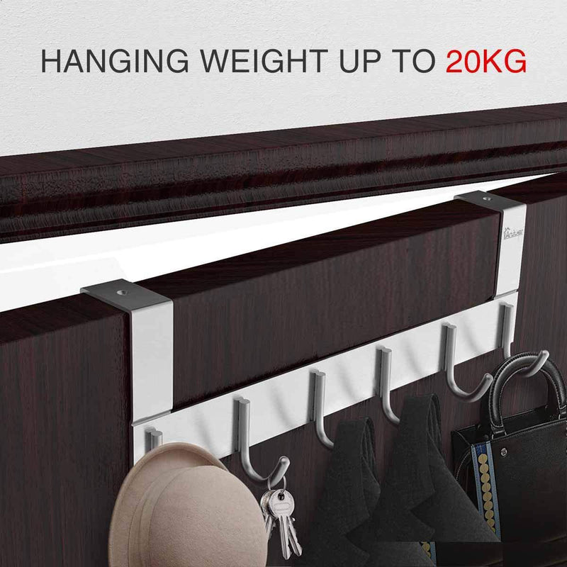 Over The Door Towel Rack Hook Holders Organizer, Anjuer Metal Coat Hanger 6 Hooks Over Door Hanger 6 hook R